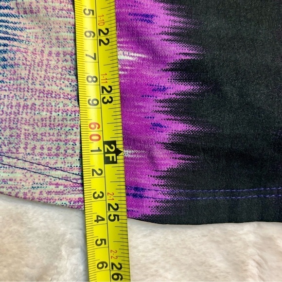 Hurley Tank Small Purple Turquoise Black Abstract Pattern Athletic Stretchy - Picture 14 of 14